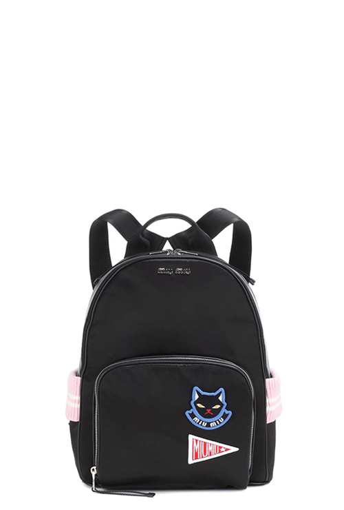 black satin cat backpack