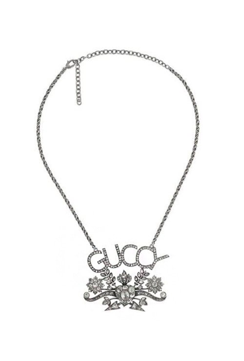guccy crystal pendant necklace