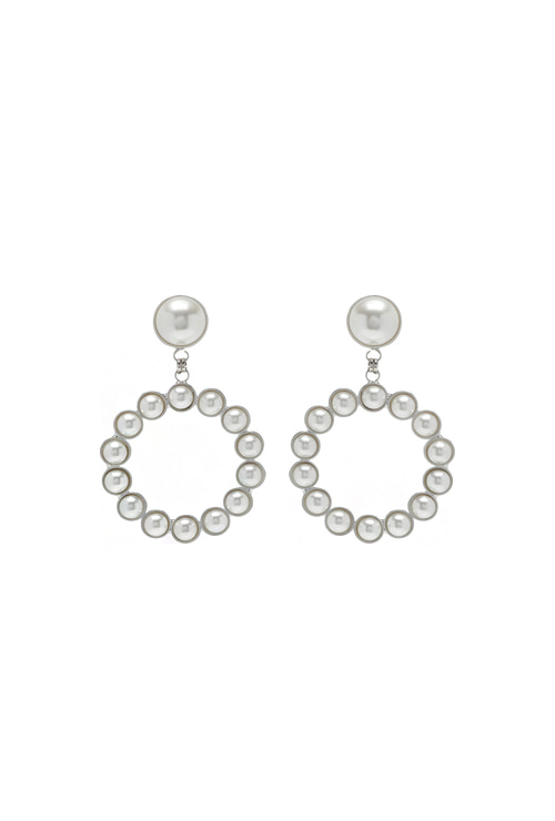 oearl circle earrings with pearl clip