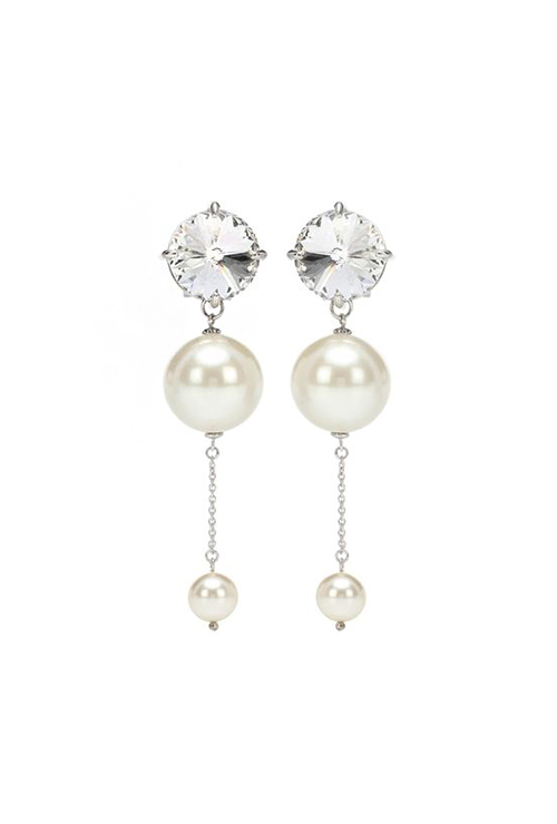 crystal embellished drop earrings