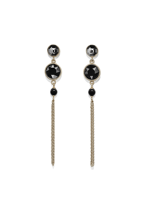 pearl glass &amp; metal drop earrings
