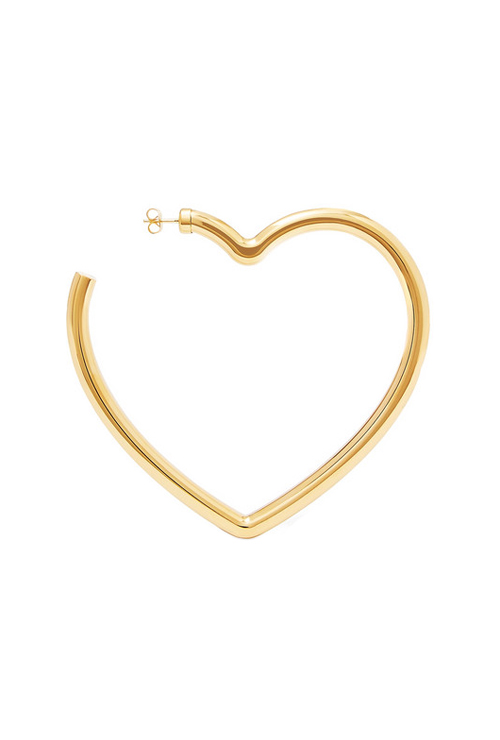 metallic gold tone heart earrings