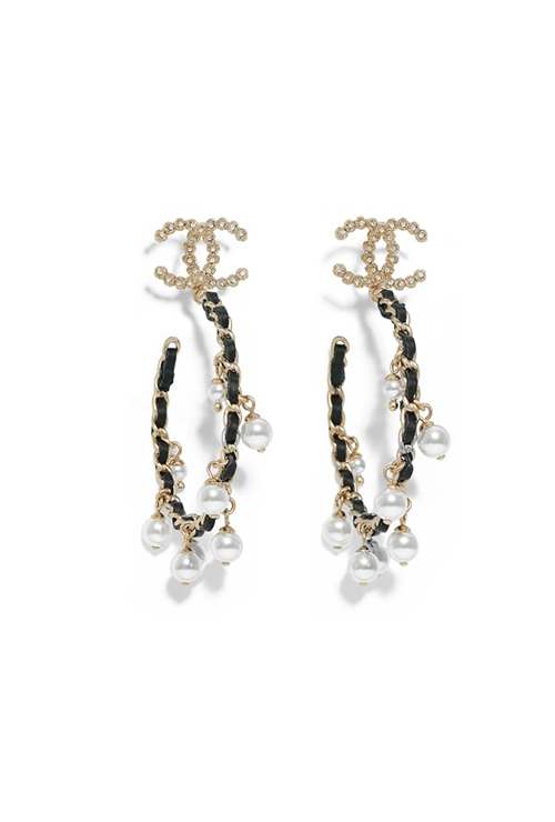 pearl embellished hoop earrings