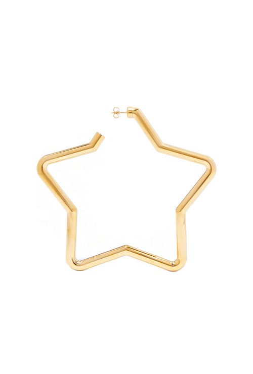 metallic gold tone star earrings