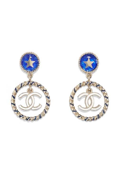 logo ring drop earrings
