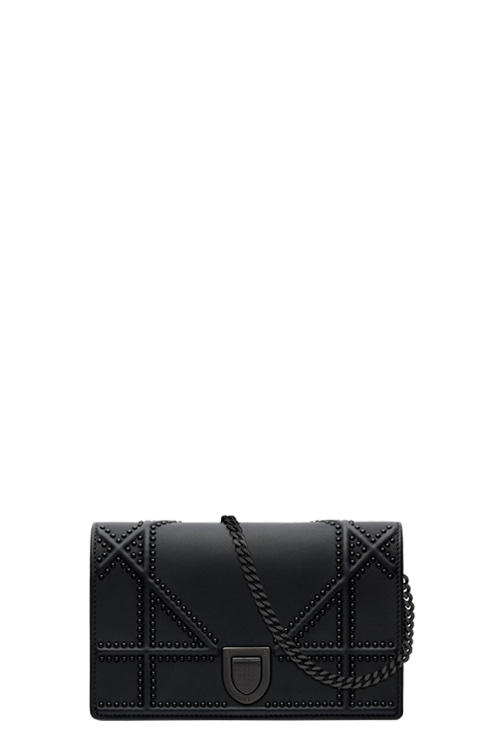 ultra black Diorama clutch bag