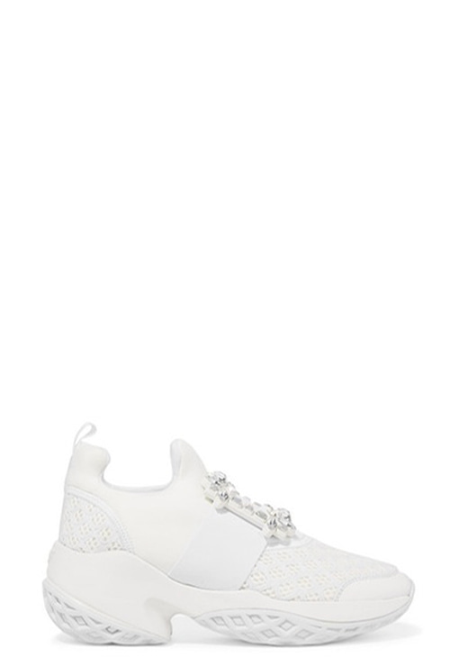 run crystal-embellished neoprene slip-on sneakers