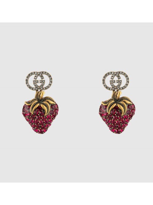 strawberry pendent earings