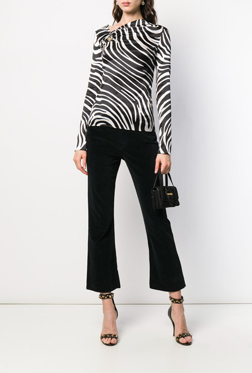 ver st. zebra print asymmetric blouse
