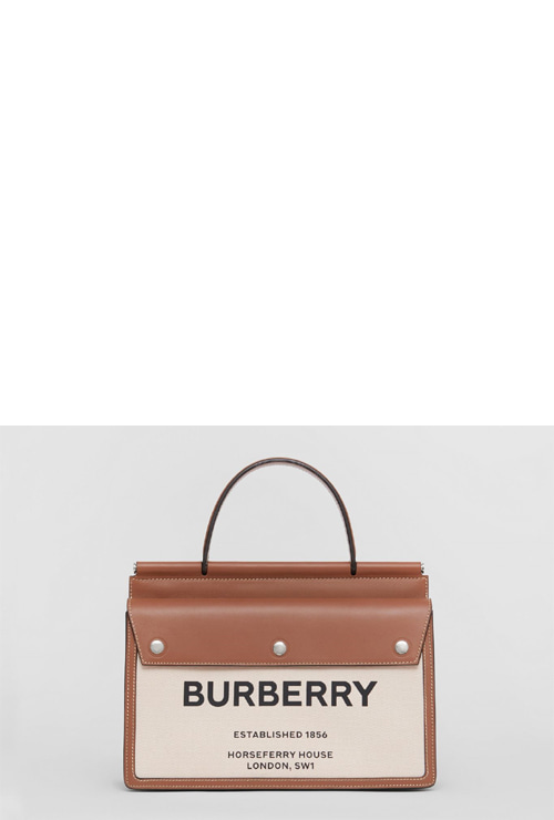 small pocket detail horseferry print title bag