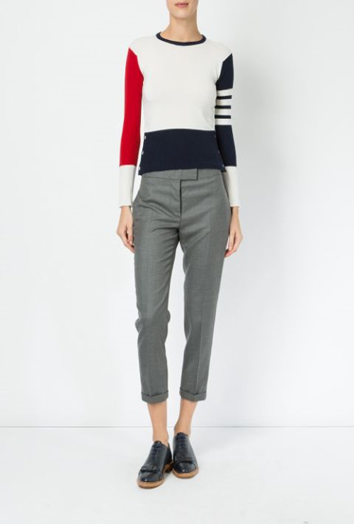 thom st. Contrast stripe pullover
