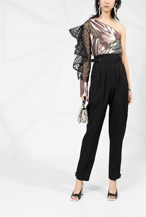 isabel st. high-waisted tapered trousers