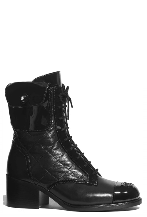 patent calfskin short boots