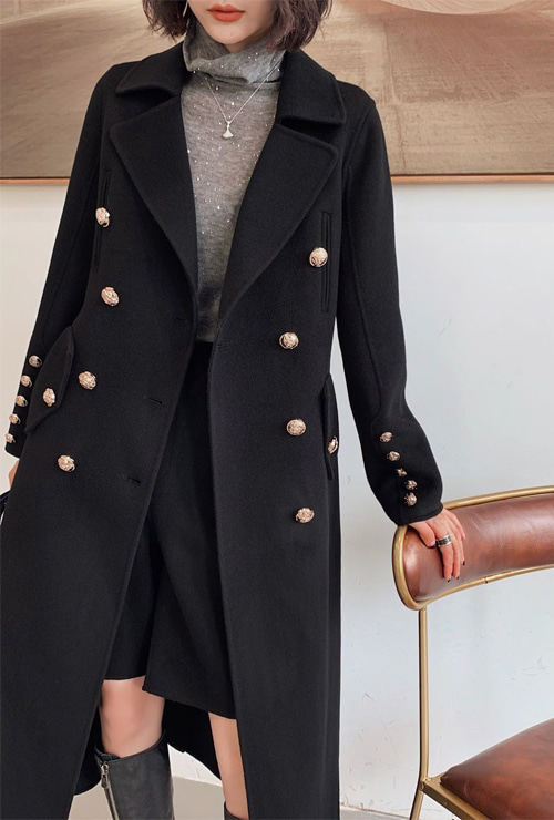 bal st. double-breasted wool coat