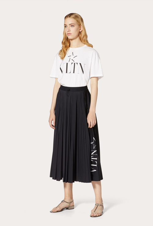 valen st. VLTNSTAR printed stopping plisse skirt