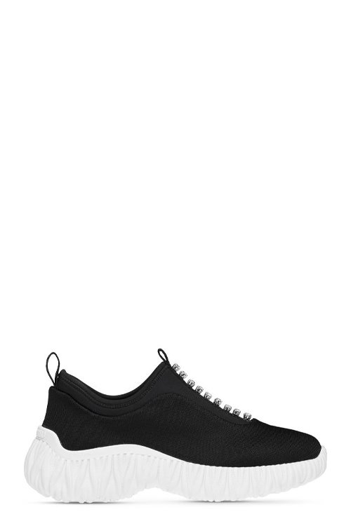 stretch knit slip on sneakers