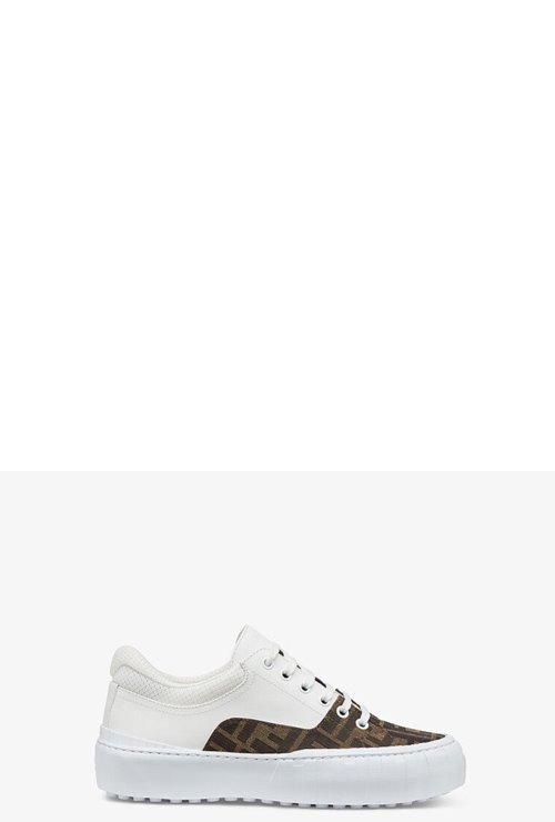 fabric leather low top sneakers