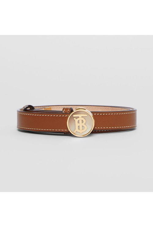 monogram motive leather belt