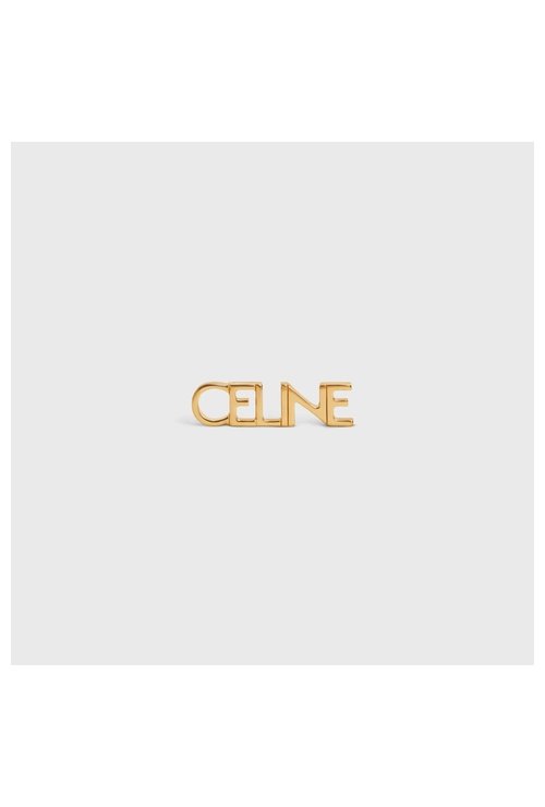 CELINE TYPO STUD IN BRASS WITH GOLD FINISH