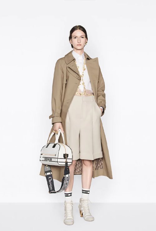 dio st. beige lined technical trench coat