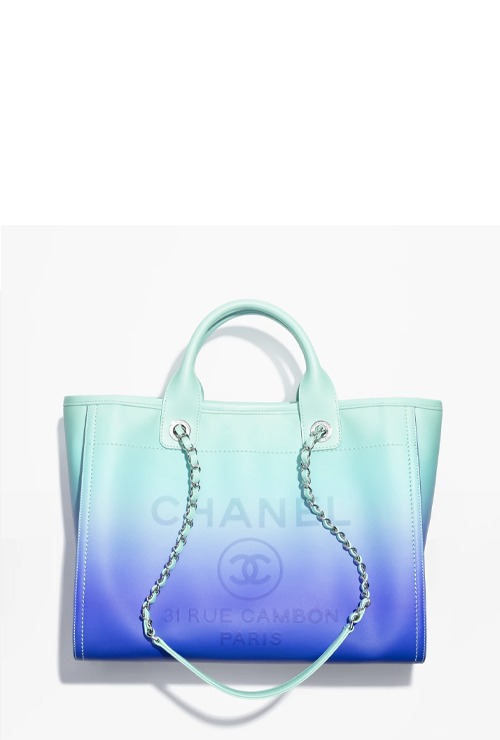 Gradient Calfskin &amp; Silver-Tone Metal shopping bag